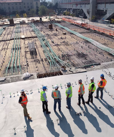 Construction workers at project